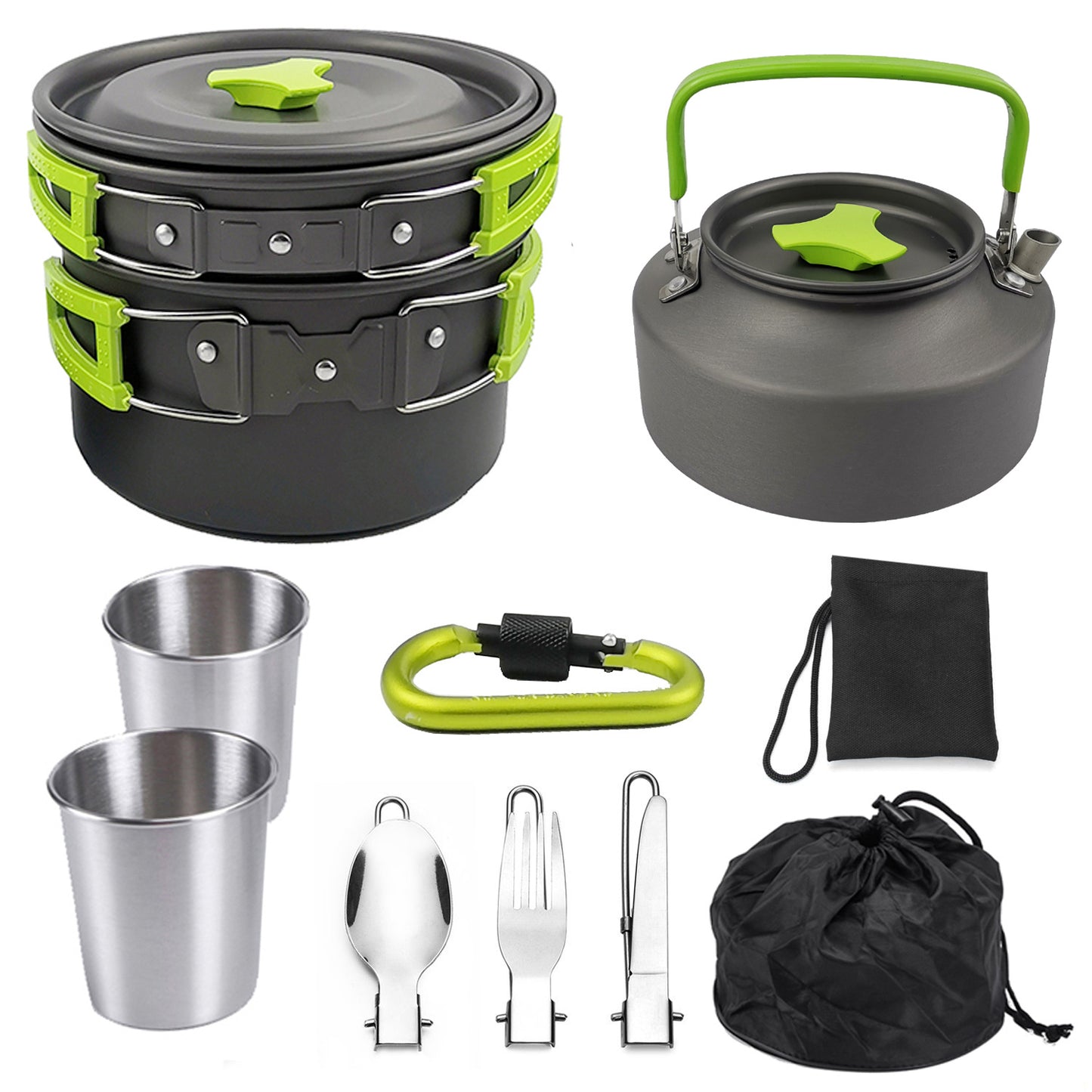 Feast in the Wild: Sleek & Lightweight Outdoor Portable Cookware Mess Kit - Your Culinary Companion