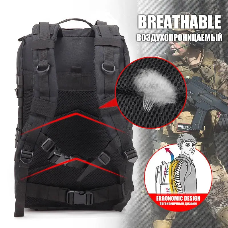 "Explore Without Limits: The 50L Tactical Titan – Your Ultimate Water Resistant Outdoor Rucksack"